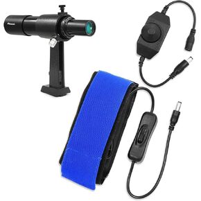 Astromania 6x30 Finder Scope, Black - Bundle with - 30cm DC Lens Heater Warmer Dew Heater Strip