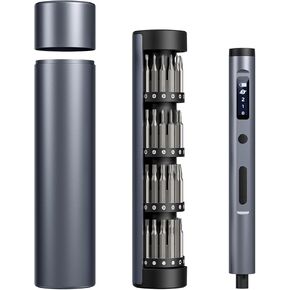 Mini Electric Screwdriver Cordless Set - 60-in-1 rechargeable Precision Screwdriver Set with 4 LED Lights, 3-Level Torque, Aluminum Magnetic Storage Box for Laptop/PC/Phone/Watch/Camera