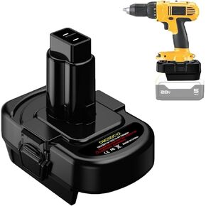 Step Down Adapter for Dewalt 20V to 12V/14.4V, DM20DC12 Adapter Converter for Dewolt 20V Battery to for 12V/14.4V NiCD NiMh Power Tools(No Battery)