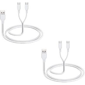 2-Pack Hands Free Breast Pump Charger for Momcozy M5, USB C Charging Cord for Momcozy M6 Breastfeeding Pump, with Power Adapter