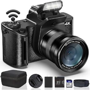 كاميرا رقمية 4K للتصوير الفوتوغرافي - 64 ميجابكسل واي فاي كاميرا لمكوشيات ماكرو واحد - كاميرات UHD لضبط تلقائي
