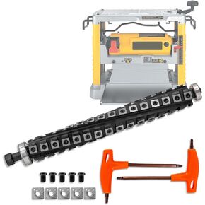 12-1/2 inch Spiral Helical Cutterhead 4 Rows for DW733 DW734 Thickness Planer, with 5 Spare PC Screws and 5 Spare Carbide Blades