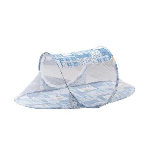 Baby Crib Net Tent, Zipper Closure Folding Portable Breathable Baby Bed Net Cover for Infant (Blue)