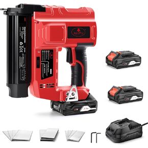 AEROPRO Tools 18 Gauge Nail Gun Battery Powered, 2 in 1 Cordless Brad Nailer/Staple Gun with 2 * 2.0Ah Li-ion Batteries, Charger and 1000 Nails for Woodworking & DIY
