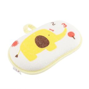 Baby Bath Sponge, Cotton Soft and Highly Absorbent Cute Elephant Pattern Brush Convenient for Drying (Blue)