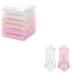 MUKIN Baby Washcloths and Hooded Towels Sets