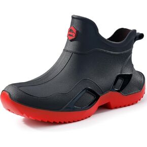 Short rain boots women waterproof deck boots for men ankle fishing boot comfortable garden work shoes lightweight chelsea boot for Boating Camping Sailing
