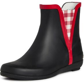 Laura Ashley Women's Rain Boots, Mid Cut Rubber Rain Boots for Women - Waterproof Flat Heeled Ankle Boots for Ladies