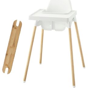 Yeah Baby Goods Adjustable Footrest & Leg Wraps for IKEA Antilop High Chair (Bamboo) - Attachable Foot Rest for High Chair w/Support Clamps - Stylish IKEA High Chair Accessories w/Easy Self-Adhesive