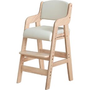 TANSU NO GEN Japanese Wooden High Chair, Height Adjustment for Babies and Toddlers Aged 4-12, up to 99.2 lbs, Designed in Japan, Slide The seat Natural,49600401(101169)