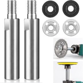 Angle Grinder Extension Rods, M10 Thread Polishing Machine Adapter Lever with Pressure Plates Nut Angle Grinder Attachments for 100 Type Angle Grinder/Polisher (6PCS)