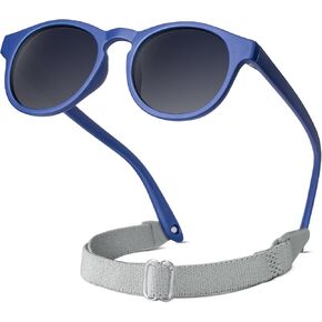 RIVBOS Baby Wrap Polarized UV400 Sunglasses - Soft Frame with Secure Strap for Infant and Newborn (0-24 Months) RBK070