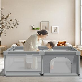 79" x 71" Baby Playpen, Large Play Yard for Babies and Toddlers, Big Play Pen with Gate, Safety Fence Play Area, Play Yard for Baby, Toddler Playpen