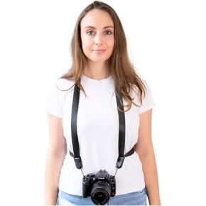 Voyager - Ultra-Light Hands-Free Camera and Binocular Strap Compatible with Canon, Nikon, Sony and DSLR SLR Cameras-Black, Ideal for Travel, Hiking, Walking, and Outdoor Sports