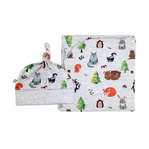 Sloth Swaddle Blanket and Hat Set Newborn 0-3 month Wrap Baby Receiving Blanket animals design