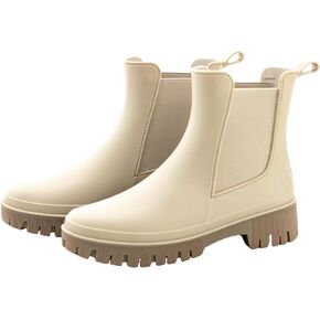 Women's Short Rain Boots Waterproof Chelsea Rain Boots For Ladies