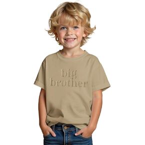 SOFEON Big Brother Shirt Toddler Baby Boy Promoted to Big Brother Puff Print T-Shirt Summer Short Sleeve Announcement Tees