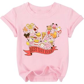 Magic Kingdom Shirt for Kids Best Day Ever Shirts Colorful Snacks Graphic T-Shirt Toddler Baby Foodie Tee Tops