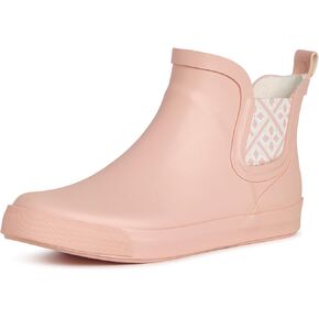 Laura Ashley Women's Rain Boots, Mid Cut Rubber Rain Boots for Women - Waterproof Flat Heeled Ankle Boots for Ladies