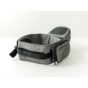 Tushbaby Grey Carrier + Extender. Adjustable up to 71" - USA Safety Certified Hip Seat Baby Carrier - Machine Washable, Ergonomic Newborn + Toddler + Child