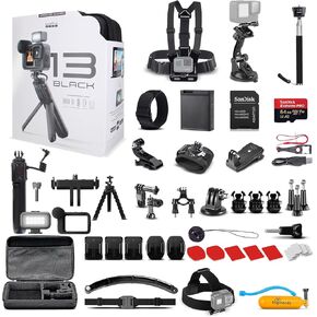 GoPro HERO13 Creator Edition Action Camera | 5K Ultra HD Video, Vlogging Kit with Mic, Light, Grip + 64GB Card & 50 Piece Accessory Kit - Bundle