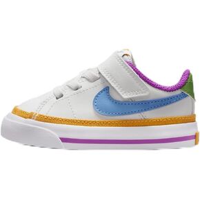 Nike Court Legacy Baby/Toddler Shoes (DA5382-123, Summit White/Chlorophyll/Sundial/University Blue) Size 9