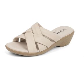 VJH confort Women’s Slides Sandals Orthopedic Slippers,Comfortable Wedge Platform Slip Flops Flip Casual Walking Sandals