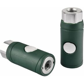 Yolass 1/4" FNPT M Style Safety Coupler, Female Thread, Safety Air Plug Coupler (2 packs)