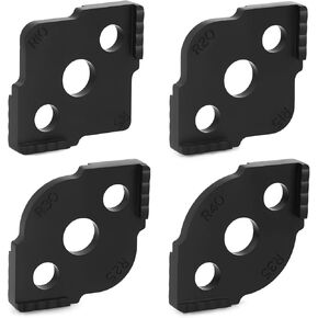 Radius Jig Router Templates - Pack of 4, Radii Sizes R5 to R40, No Clamping Needed, Corner Radius Routing Templates