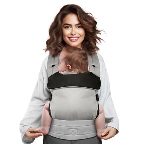 Embrace Baby Carrier Newborn to Toddler, Ergonomic, Cozy and Lightweight Infant Carrier for 7-44lbs Babies with Enhanced Lumbar & Adjustable Neck Support Hands-Free Child Wrap Straps (Black)