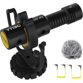 Deity Microphone Upgrade V-mic D4 Mini with Rycote Lyre Shock Mount 3.55mm TRS TRRS Cable for DSLR Smartphone Vlog Interview