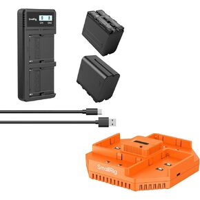 Bundle: SmallRig NP-F970 Battery Kit and SmallRig 4-Channel NP-F970 100W Fast Charger