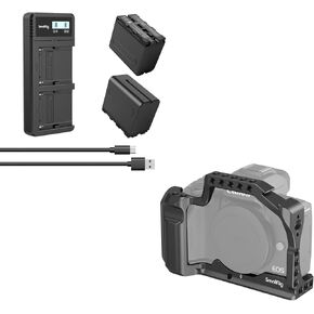 Bundle: SmallRig NP-F970 Camera Battery and SmallRig Cage for Canon M50 / M50 II / M5