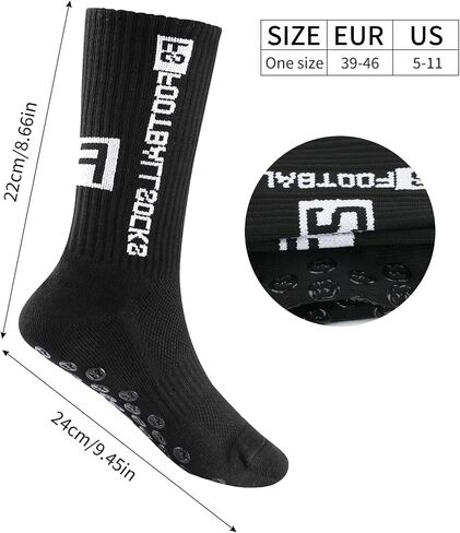 4 Pairs Anti Slip Soccer Socks, Men's grip Socks Soccer Non Skid Ball Socks for Football Basketball Rugby Sports Grip Socks in Saudi Arabia