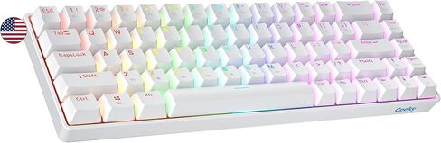 Geeky GK65 65% | Hot Swappable Mechanical Gaming Keyboard | 68 Keys Multi Color RGB LED Backlit for PC/Mac Gamer | ANSI US American Layout (Black, Mechanical Speed Yellow) in Kuwait