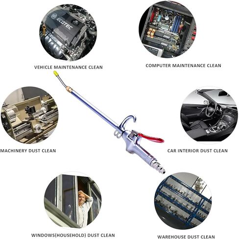 High Volume Powerful Air Blower Gun, Industrial Pneumatic Tool with Aluminum Rubber Guard Nozzle, Versatile Dust Cleaning for Home and Industry, Stylish Aluminum Alloy in Saudi Arabia