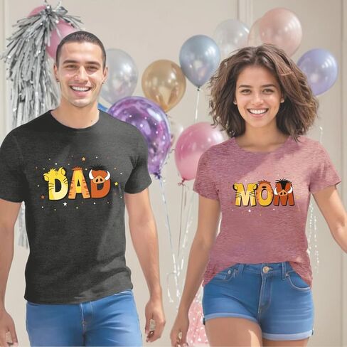 Mom and Dad Shirts Animals Graphic Tees Pregnancy Announcement T-Shirts Gifts for Moms to be Couple Matching Outfits in Kuwait