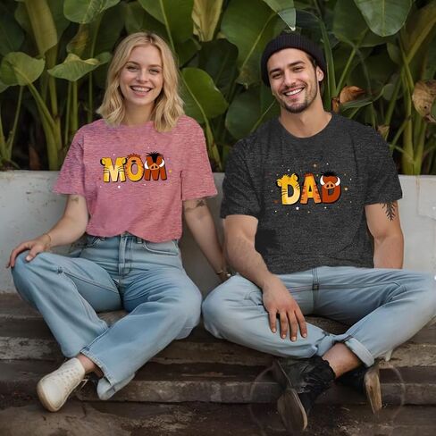 Mom and Dad Shirts Animals Graphic Tees Pregnancy Announcement T-Shirts Gifts for Moms to be Couple Matching Outfits in Kuwait