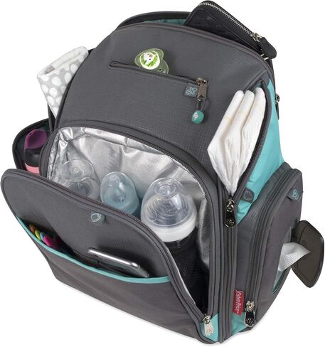 Fisher-Price Large Multi-Pocket Multifunction Kaden Baby Diaper Bag Backpack for Infant Boys & Girls (Black) in Saudi Arabia