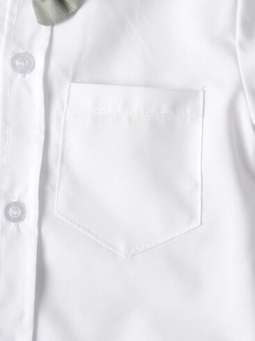 Boarnseorl Baby Boys Pants Sets,Toddler Gentleman Outfits, Infant Long Sleeve Shirt + Pants + Bow Tie + Suspenders in Kuwait