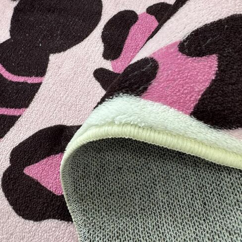 Butterfly Kids Rugs Girls Bedroom Carpet Nursery Rug for Playroom Bathroom Living Room Butterfly Room Decor for Baby Girls Soft Washable Floor Mat for Dorm Entryway, Pink Leopard, 31.5"x47" in Kuwait