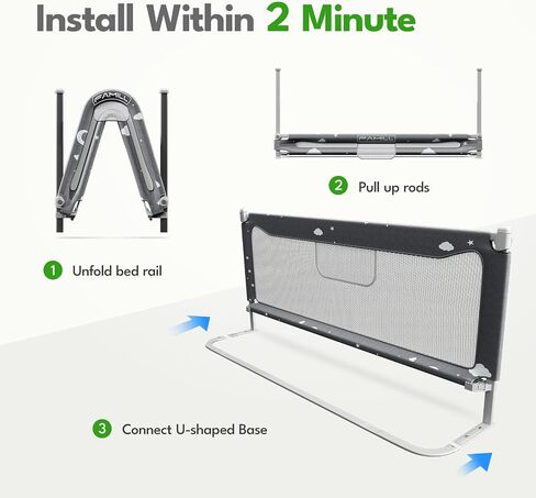 FAMILL Bed Rail for Toddlers Toddler Bed Rail 74.8in in Saudi Arabia