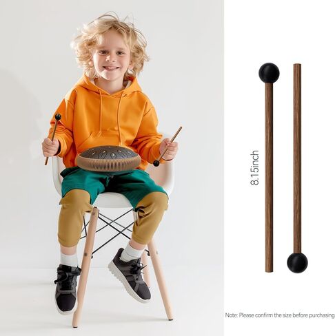 Tongue Drum Mallets, Bell Mallets Glockenspiel Sticks, Rubber Xylophone Mallet Percussion with Wood Handle, 8.3", Black in Saudi Arabia