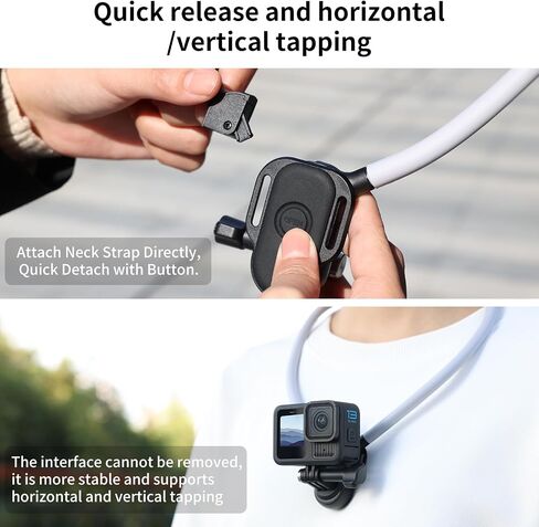 VRIG Claw Mini Necklace Mount Quick Release Magnetic Suction Neck Hanging Silicone Locking Drop-Proof Multi-Angle Adjustment for Fishing, Biking, Snowboarding, Travel, vlogging and More in Saudi Arabia