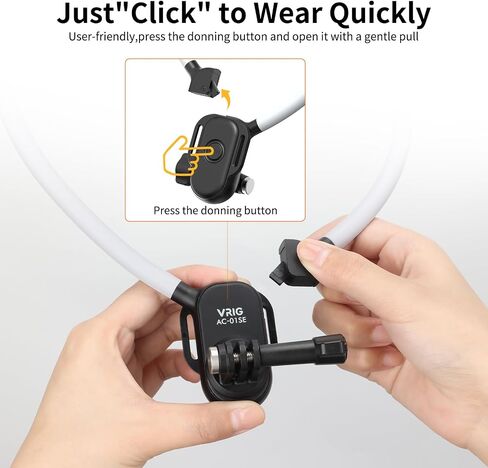 VRIG Claw Mini Necklace Mount Quick Release Magnetic Suction Neck Hanging Silicone Locking Drop-Proof Multi-Angle Adjustment for Fishing, Biking, Snowboarding, Travel, vlogging and More in Saudi Arabia