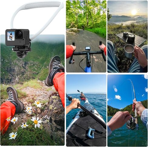 VRIG Claw Mini Necklace Mount Quick Release Magnetic Suction Neck Hanging Silicone Locking Drop-Proof Multi-Angle Adjustment for Fishing, Biking, Snowboarding, Travel, vlogging and More in Saudi Arabia