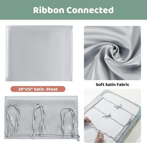 HOMBYS Muslin Fitted Crib Mattress Sheets with Satin Bassinet Sheet for Baby Hair,100% Cotton Deep Pocket Toddler Bed Sheets with Silky Soft Bassinet Slip,Baby Hair Care 3 Packs,33x17 in in Saudi Arabia
