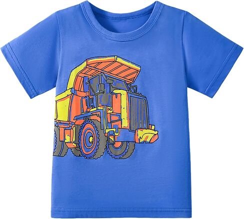 Toddler Boy Short Sleeve Tshirt Summer Cotton Casual Graphic Crewneck Tee Shirts Packs in Saudi Arabia