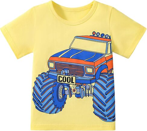 Toddler Boy Short Sleeve Tshirt Summer Cotton Casual Graphic Crewneck Tee Shirts Packs in Saudi Arabia