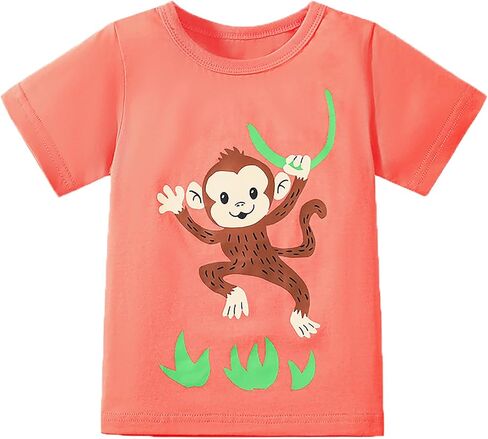 Toddler Boy Short Sleeve Tshirt Summer Cotton Casual Graphic Crewneck Tee Shirts Packs in Saudi Arabia